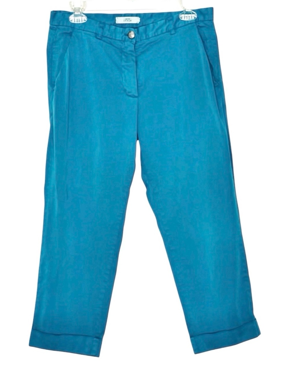 0039 Italy Capris Turquoise Cropped Pants